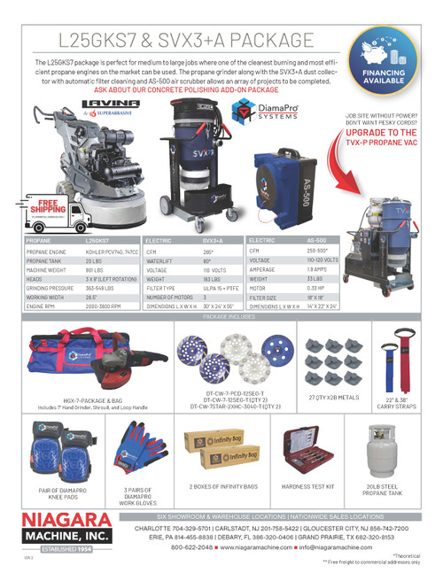 LAVINA 25" PROPANE GRINDER L25GKS7 PACKAGE SVX3+A