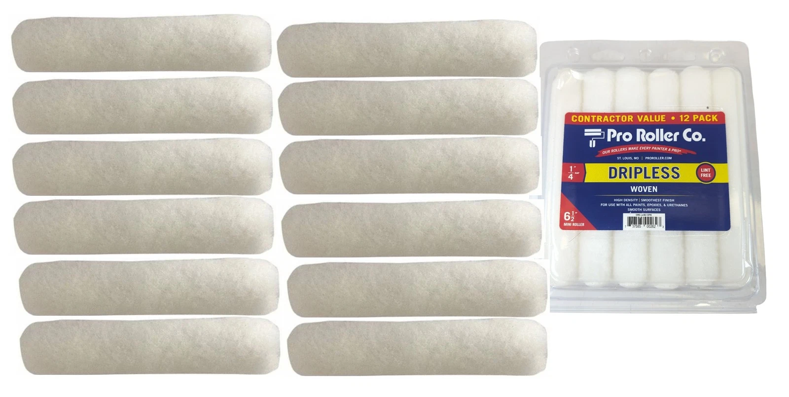1/4" Mini Roller 12-Pack 6-1/2"