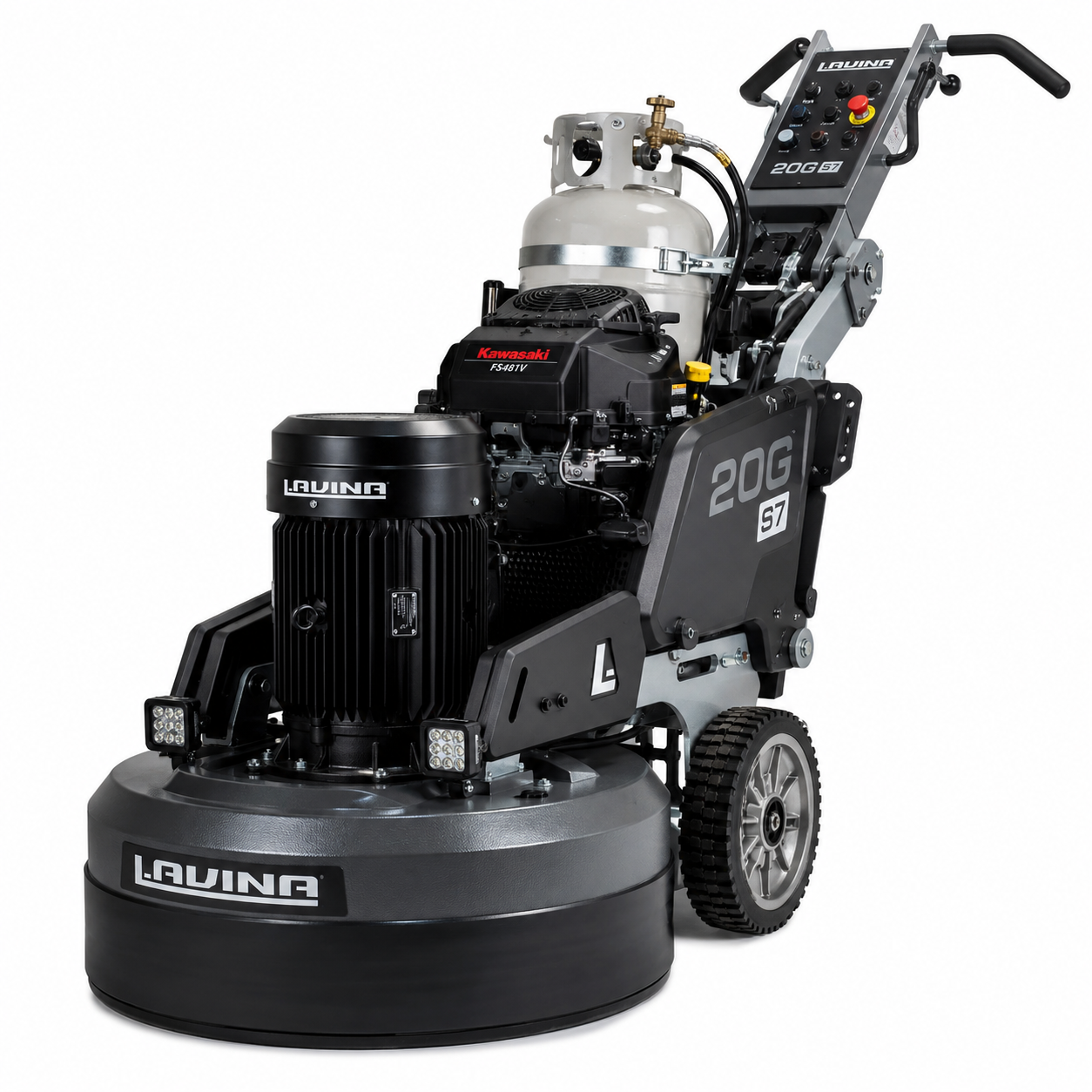 20G S7 THREE HEAD 3X9"(225MM) PLANETARY GRINDING AND POLISHING PROPANE MACHINE WITH KAWASAKI FS481 603CC L20GS7