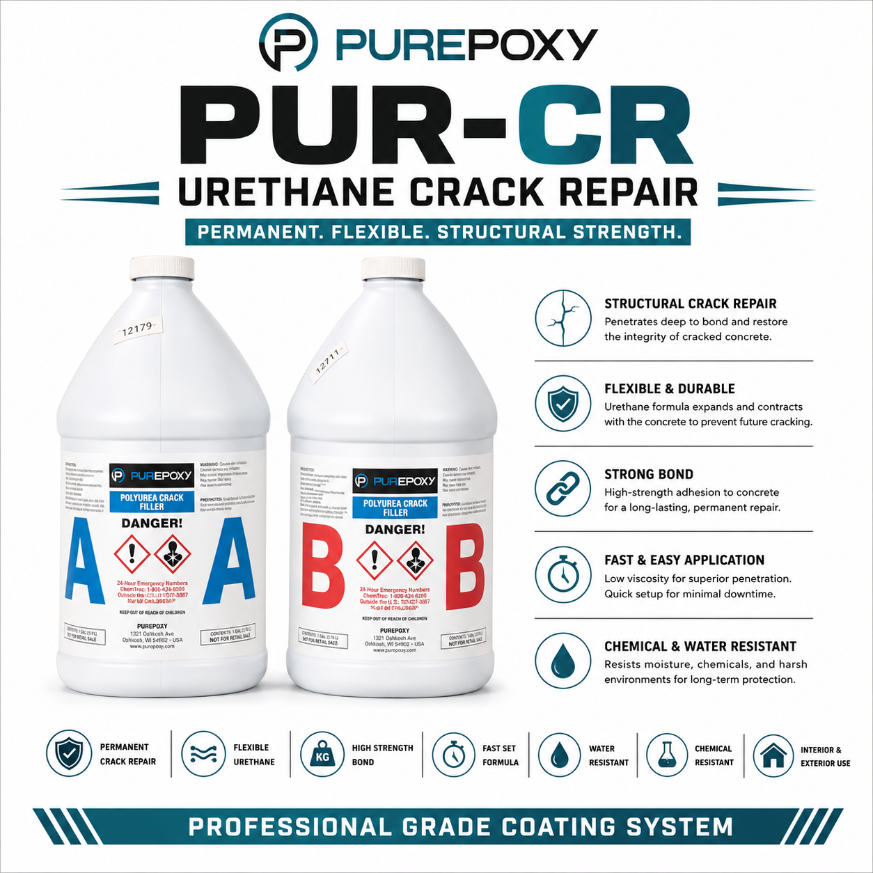 PurEpoxy PUR-CR Urethane Crack Repair