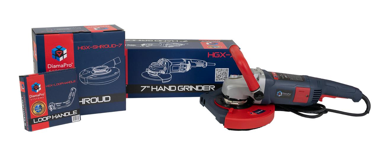 INCLUDES 7" HANDGRINDER, SHROUD, AND LOOP HANDLE HGX-7 Package