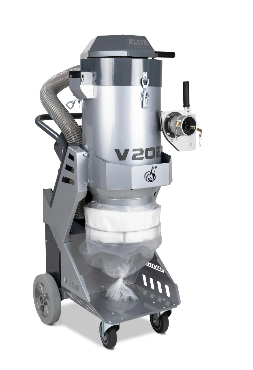 VACUUM V20E; 1PH X115V50/60HZ 15.4AMPS; 2.6HP/1.9KW; PULSE MANUAL FILTER CLEANING,INCLUDING D50 HOSE 7.5M ANTISTATIC POLYURETHANE WITH CAMLOCK SYSTEM